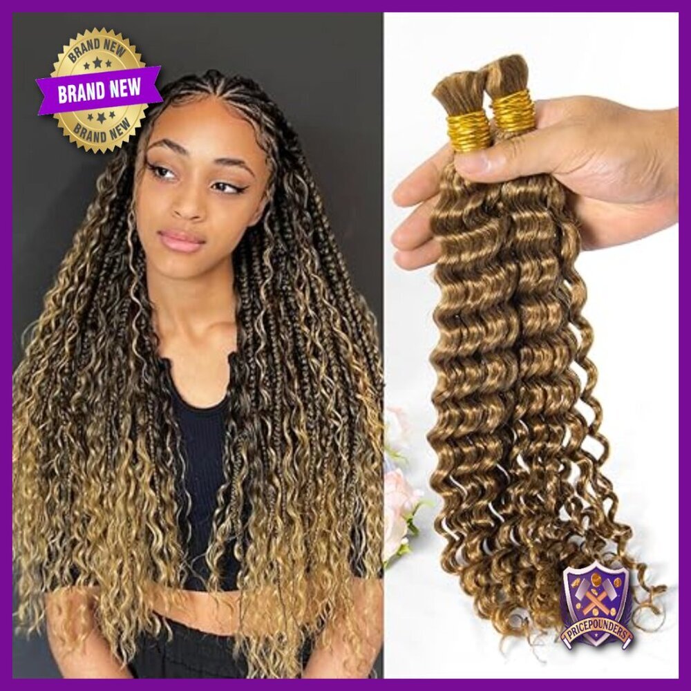 16 Inch Human Hair Extensions for Boho Braids, Deep Wave Curly